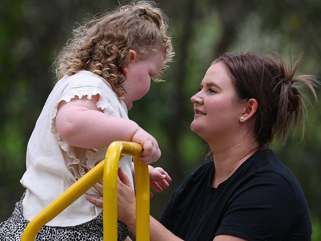 Leaha Miller and daughter Ellie who has rare genetic condition and they are fundraising to go to USA for treatment. Also with Claire Miller 8. Pics Adam Head