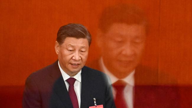 President Xi Jinping addresses the 20th Chinese Communist Party's Congress in Beijing on Saturday. Picture: AFP