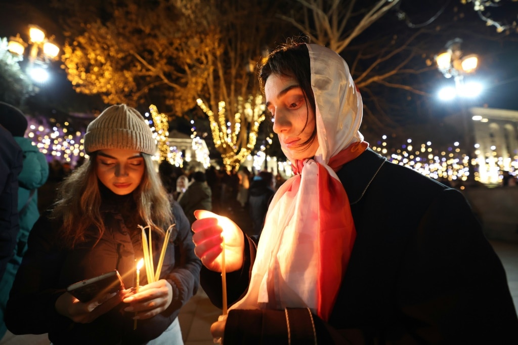 Georgians hold anti-government protest on Orthodox Christmas