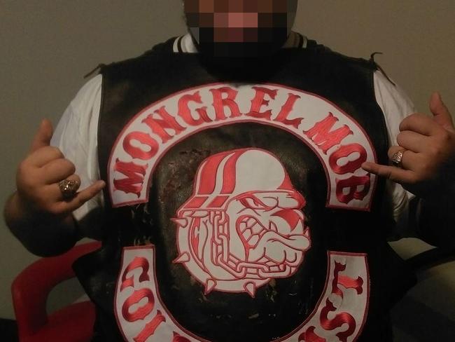 Members of the Gold Coast chapter of the Mongrel Mob. Photo: Supplied