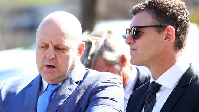 Billy Brownless and Cameron Mooney. Picture: Kelly Defina/Getty Images