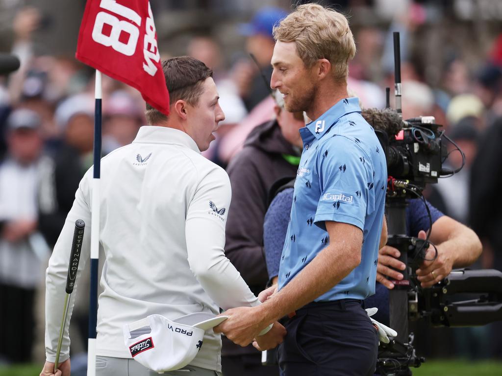 Matt Fitzpatrick (left) pipped Will Zalatoris (right) to the post. Picture: Warren Little/Getty Images/AFP