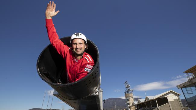 Human Cannonball Warren Brophy. Picture: CHRIS KIDD