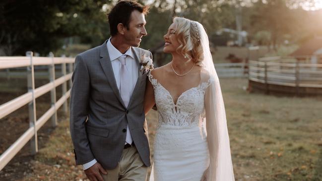 Sonja Logan on her wedding day to trainer Tommy Logan. Picture: Shot From The Heart Photography.