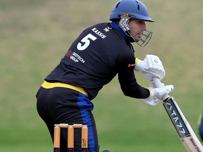 St Bernard's Tristan Kassis during the VSDCA Cricket: St Bernard's v Plenty Valley match in Essendon West, Saturday, Jan. 16, 2021. Picture: Andy Brownbill