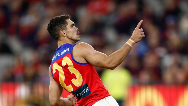 Charlie Cameron is free to play against Geelong after having a one-game suspension reduced to a fine. Picture: Michael Willson/AFL Photos via Getty Images