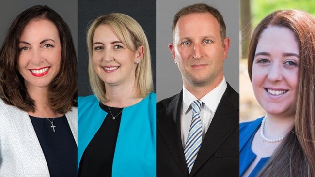 Hills Shire councillor Robyn Preston, Hawkesbury councillors Sarah Richards and Nathan Zamprogno, as well as Riverstone Liberal Party branch president Danica Zegarac.