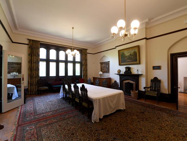 Archbishop Geoffrey Smith at Bishop's Court North Adelaide which is being put up for sale by the church. The main dining room. Picture: Tricia Watkinson