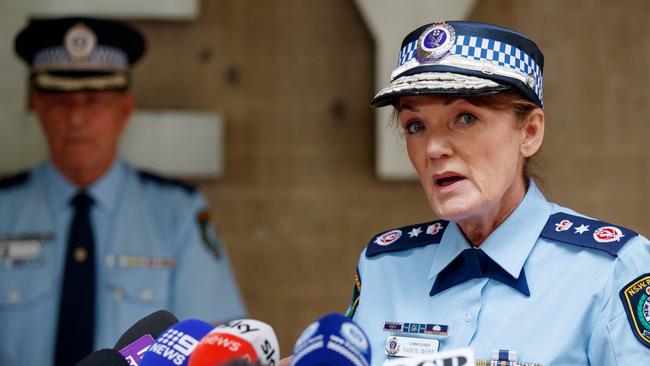 NSW Police Commissioner Karen Webb and Deputy Commissioner David Hudson. Picture: NewsWire / Nikki Short