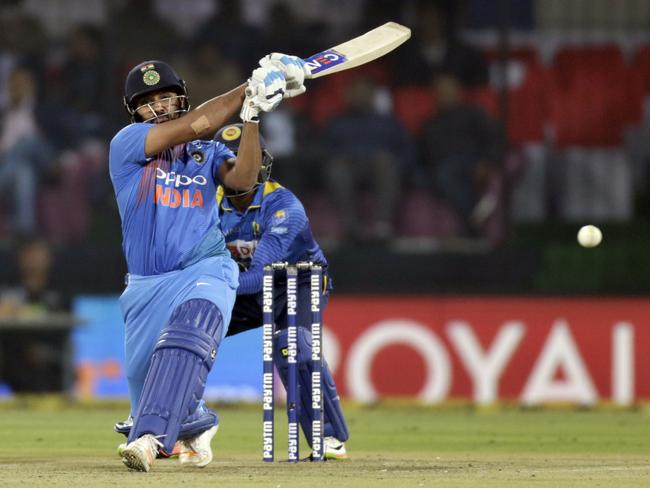 India's captain Rohit Sharma plays a shot during his ton.