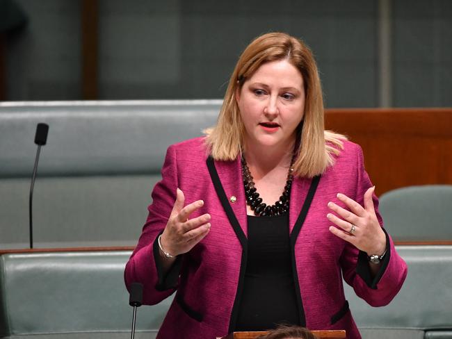 Centre Alliance member for Mayo Rebekha Sharkie seconds Independent Member for Indi Cathy McGowan's National Integrity (Parliamentary Standards) Bill in the House of Representatives at Parliament House in Canberra, Monday, December 3, 2018. (AAP Image/Mick Tsikas) NO ARCHIVING