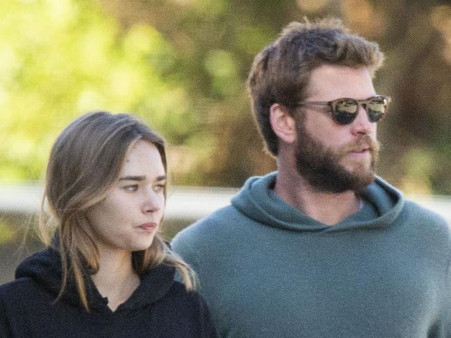 ***DT  EXCLUSIVE****31 July 2020Chris and Liam Hemsworth enjoy a morning snack at the Suffolk Park Bakery in Byron Bay.Liam was joined on the outing by girlfriend Gabriella Brooks.Picture: Media Mode