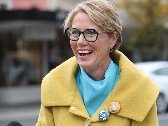 Former ABC journalist Zoe Daniel following her victory over the Liberals in the seat of Goldstein. Picture: NCA NewsWire / David Crosling