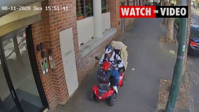 CCTV shows slow getaway for alleged mobility scooter thief