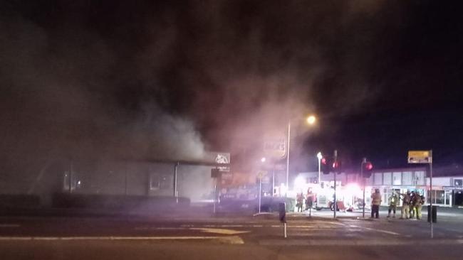 Fire rips through Hungry Jacks at Glenorchy. Picture: Facebook