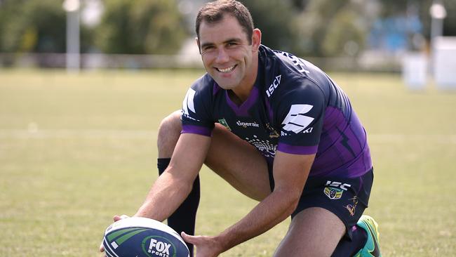 Melbourne Storm captain Cameron Smith is being pursued by Hawthorn for a coaching position. Picture: Wayne Ludbey