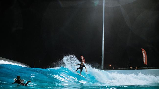 Night surfing at URBNSURF, which operates in Melbourne and Sydney Picture: Facebook