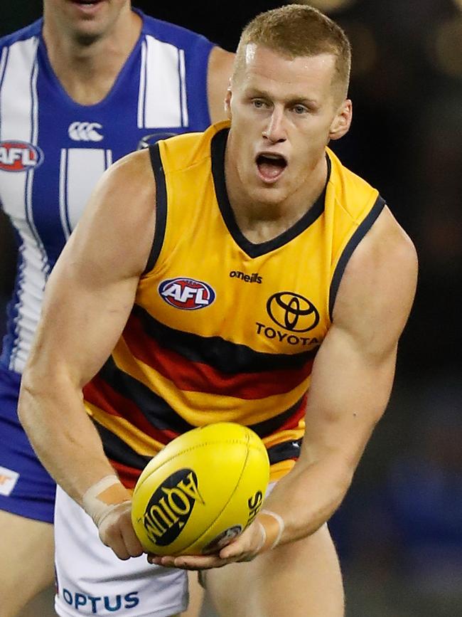 Reilly O’Brien in action for Adelaide.