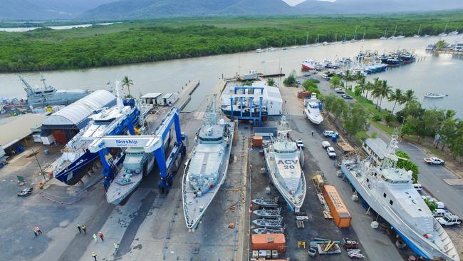 Restoration of two Armidale Class patrol boats, one Cape Class patrol boat, one Pacific patrol boat, one Freemantle Class patrol boat, two Bay Class patrol boats at Norship Marine. PICTURE: SUPPLIED