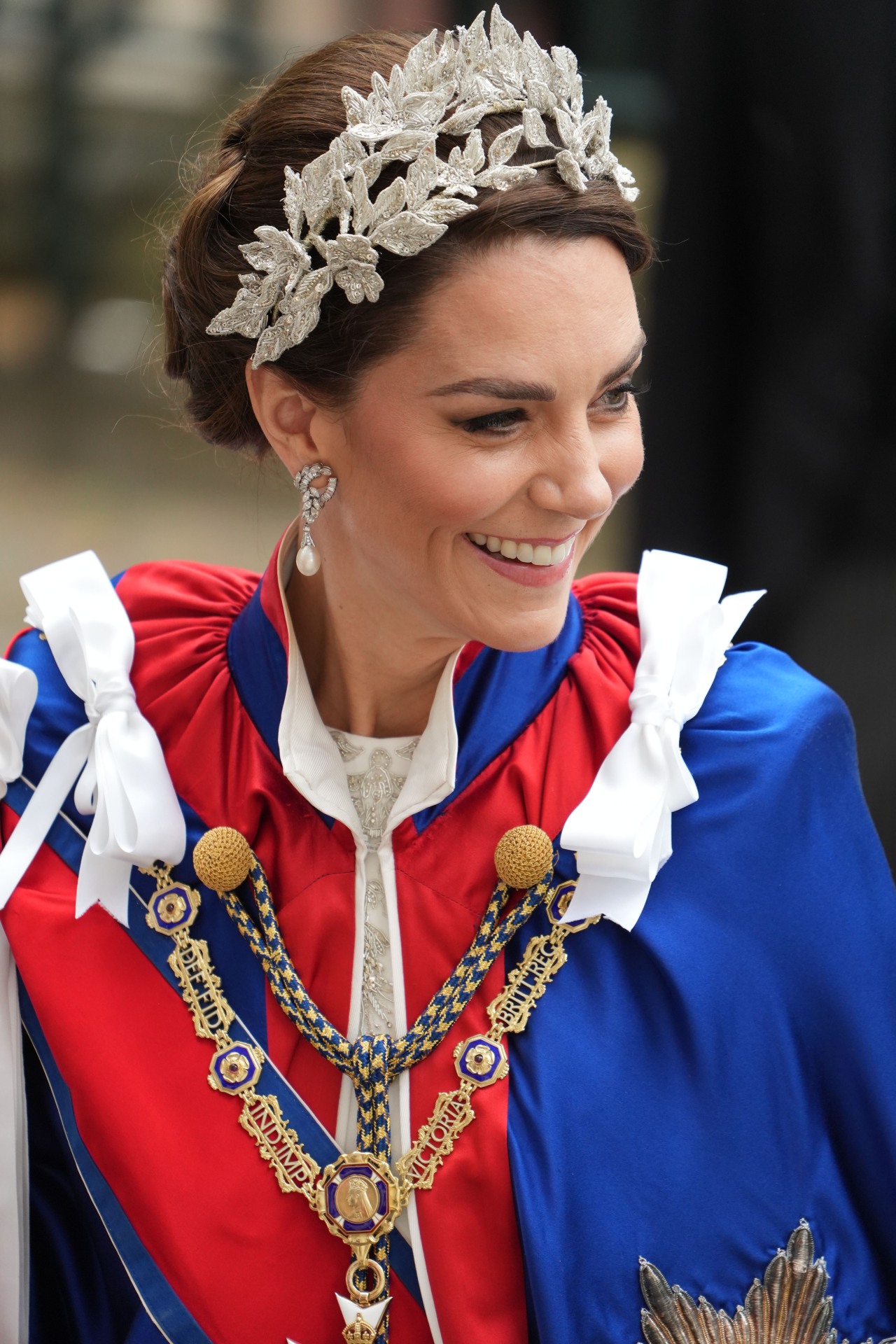 <h2>Kate’s headpiece</h2><p>There was also much speculation about whether Kate would attend the ceremony with or without a tiara. Though tiaras have been traditionally worn at coronations by royal women throughout British history—tiaras can only be worn by married women, and are thus seen at weddings and more formal or ceremonial events, like State Banquets—Charles’s decision to pare back his own ceremony left commentators uncertain about whether senior royals like Kate, Sophie, Beatrice and Eugenie would choose jewelled headpieces, like those worn at their weddings. </p>