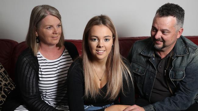 Ally O’Donoghue, 16, has the blessing of her mum Shannon and dad Chris in telling her story. Picture: Alex Coppel.