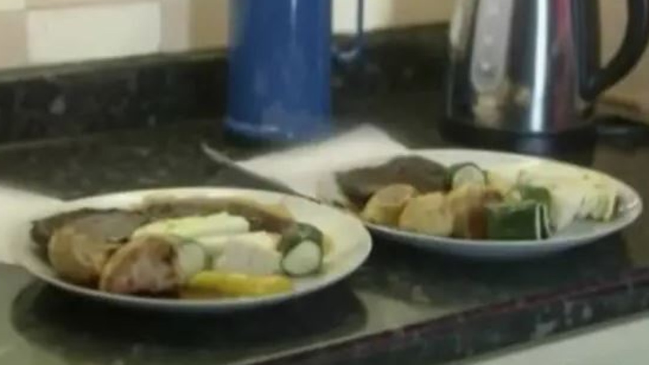 Katherine Knight cooked her husband and served him up on a plate with vegetables, as shown in this reconstructed image. Picture: NSW Police