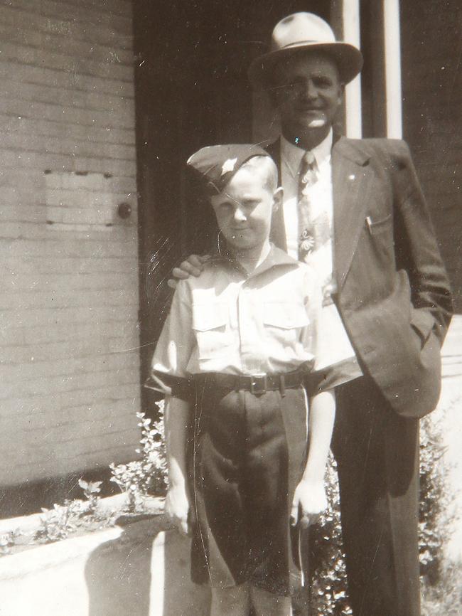 Wrout as a young boy with a family friend. Pic: Supplied