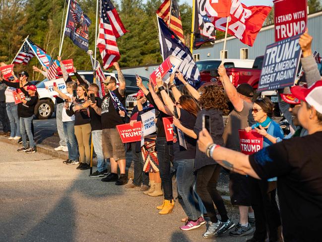 Donald Trump’s supporters welcome him to New Hampshire ahead of his CNN town hall. Picture: Joseph Prezioso (AFP)