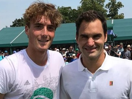 Tsitsipas with Federer in 2016.