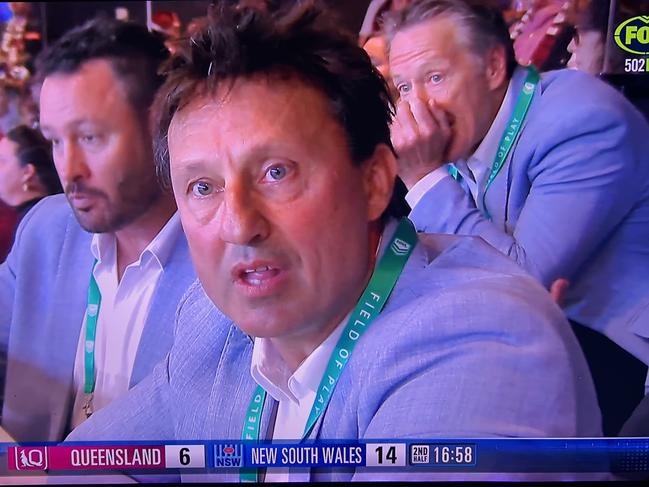 Daley in the Blues' coaching box, with Bellamy behind him.
