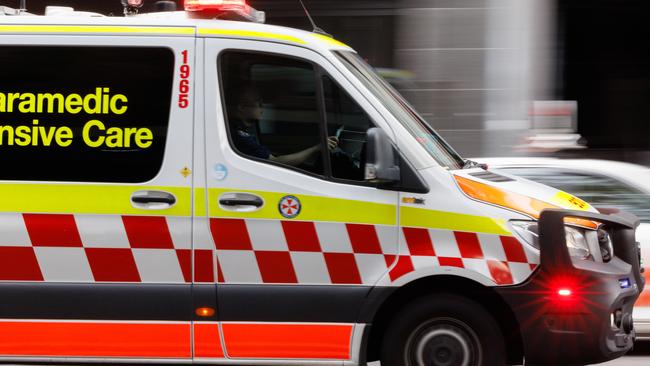 The female officer was treated by paramedics at the scene before she was taken to Wagga Wagga base hospital in a stable condition. Picture: NewsWire/ Tim Pascoe