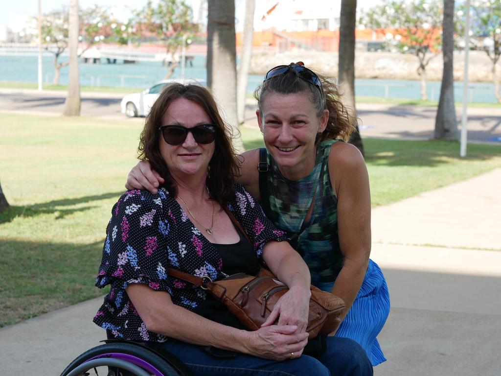 Christine McConnell and Corina McDonald before the Battle on the Reef boxing at Townsville Entertainment and Convention Centre on October 8. Picture: Blair Jackson