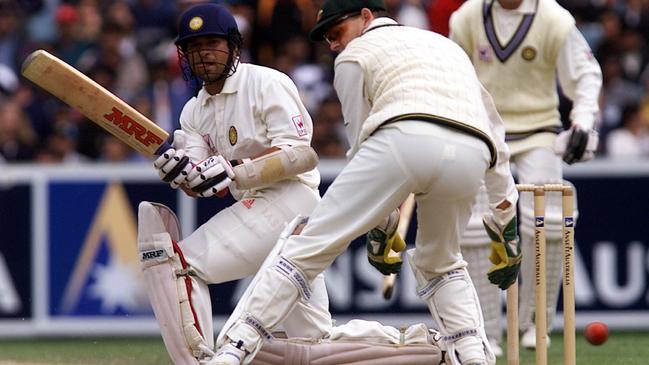 Sachin Tendulkar on his way to century during the second Test of the 1999 Australia v India series at the MCG. Picture: Phil Hillyard