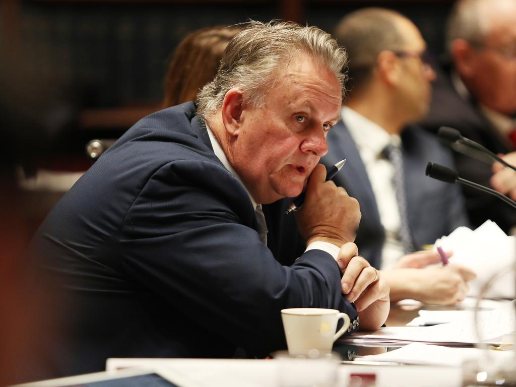 Minister Mark Latham pictured at the 2019-2020 Budget Estimates Hearing held at NSW Parliament in Sydney. Picture: Richard Dobson