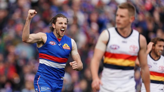 Marcus Bontempelli had another day out against the Crows. Picture: AAP Image/Scott Barbour.