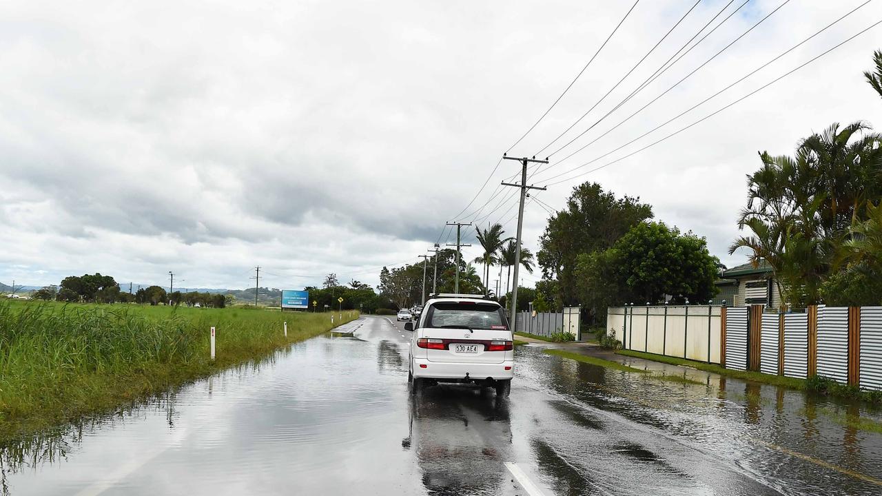 WEATHER: Water is still over parts of David Low Way, Bli Bli. Picture: Patrick Woods.