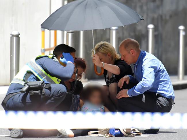 A young pedestrian hit in Bourke St. Picture, Tony Gough