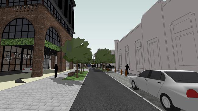 Concept designs for the $1.85 million upgrade of McLaren Parade in Port Adelaide. Picture: Supplied