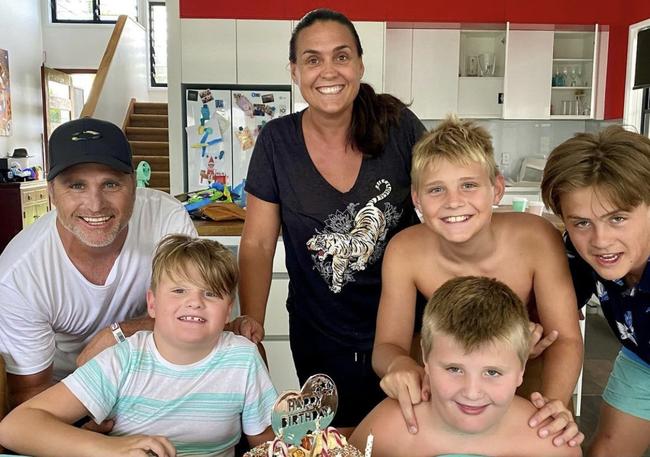 Shane Crawford, Olivia Anderson and their sons. Pic: Instagram