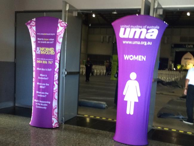 The womens’ entrance at the United Muslims of Australia event / Facebook