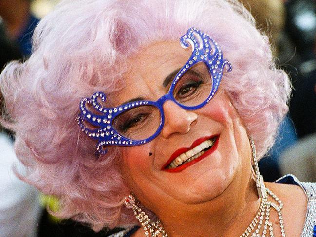 Dame Edna was based on Humphries’ anxiously pretentious mother. Picture: Getty