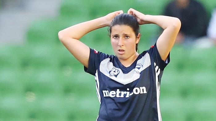 MELBOURNE, AUSTRALIA - OCTOBER 28: Melinda Barbieri of the Victory reacts after their draw during the round one W-League match between Melbourne Victory and Adelaide United at AAMI Park on October 28, 2018 in Melbourne, Australia. (Photo by Michael Dodge/Getty Images)