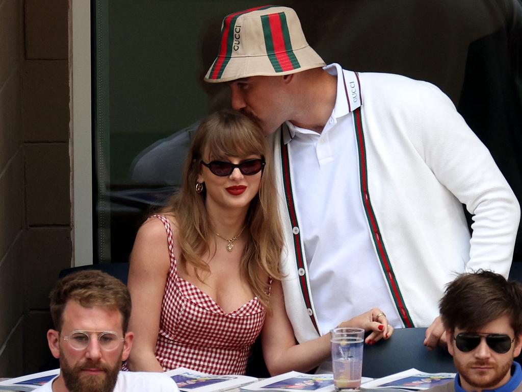 Taylor Swift and Travis Kelce at the US Open last month. Picture: Getty<br/>