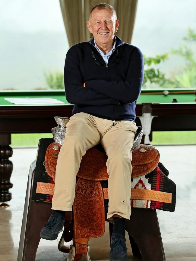 John Singleton at his home on the Strawberry Hill Stud at Mount White, north of Sydney. Picture: Troy Snook