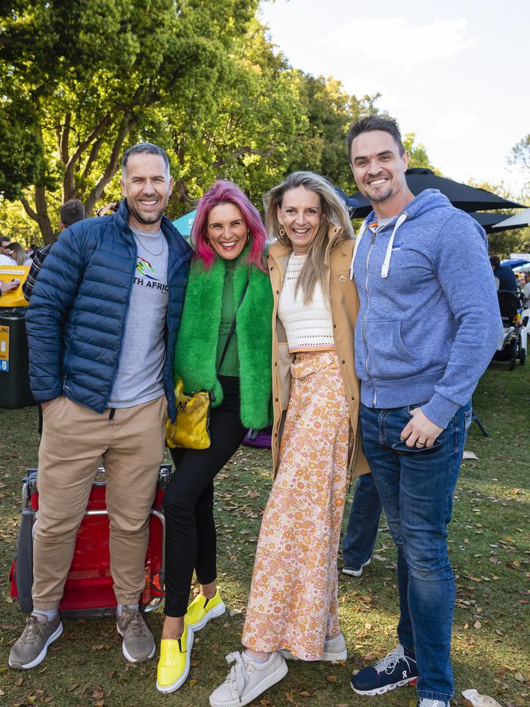 At the Festival of Food and Wine are (from left) Dirk Schoombee, Marlene Potgieter, Irma Hiskisson and Neil Schoombee of Carnival of Flowers 2022, Saturday, September 10, 2022. Picture: Kevin Farmer
