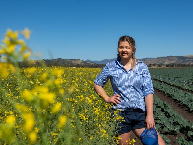 Blenheim farmer Raneece Lerch at the family's canola crop. PHOTO: Ali Kuchel