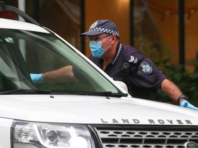 A police officer at The Westin Hotel. Picture: David Clark