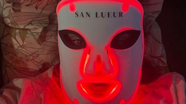 Obsessed with the LED San Lueur's portable mask does wonders. Image: Leah Goulis