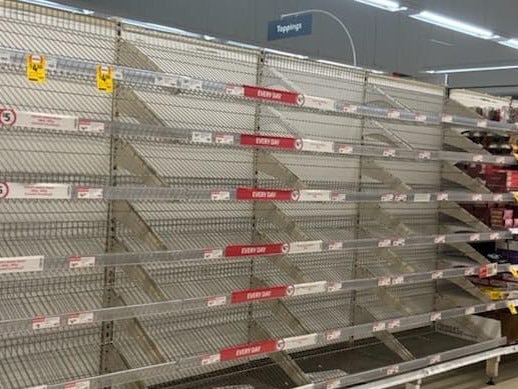Shelves are being stripped bare across the Mid North Coast. Picture: Facebook