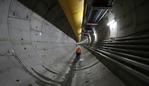 Underground in the North West Rail Link tunnel near Bella Vista. The North West Rail Link is underway and TBM Elizabeth has cut through 1092metres of earth travelling East from Bella Vista. Picture: Bradley Hunter